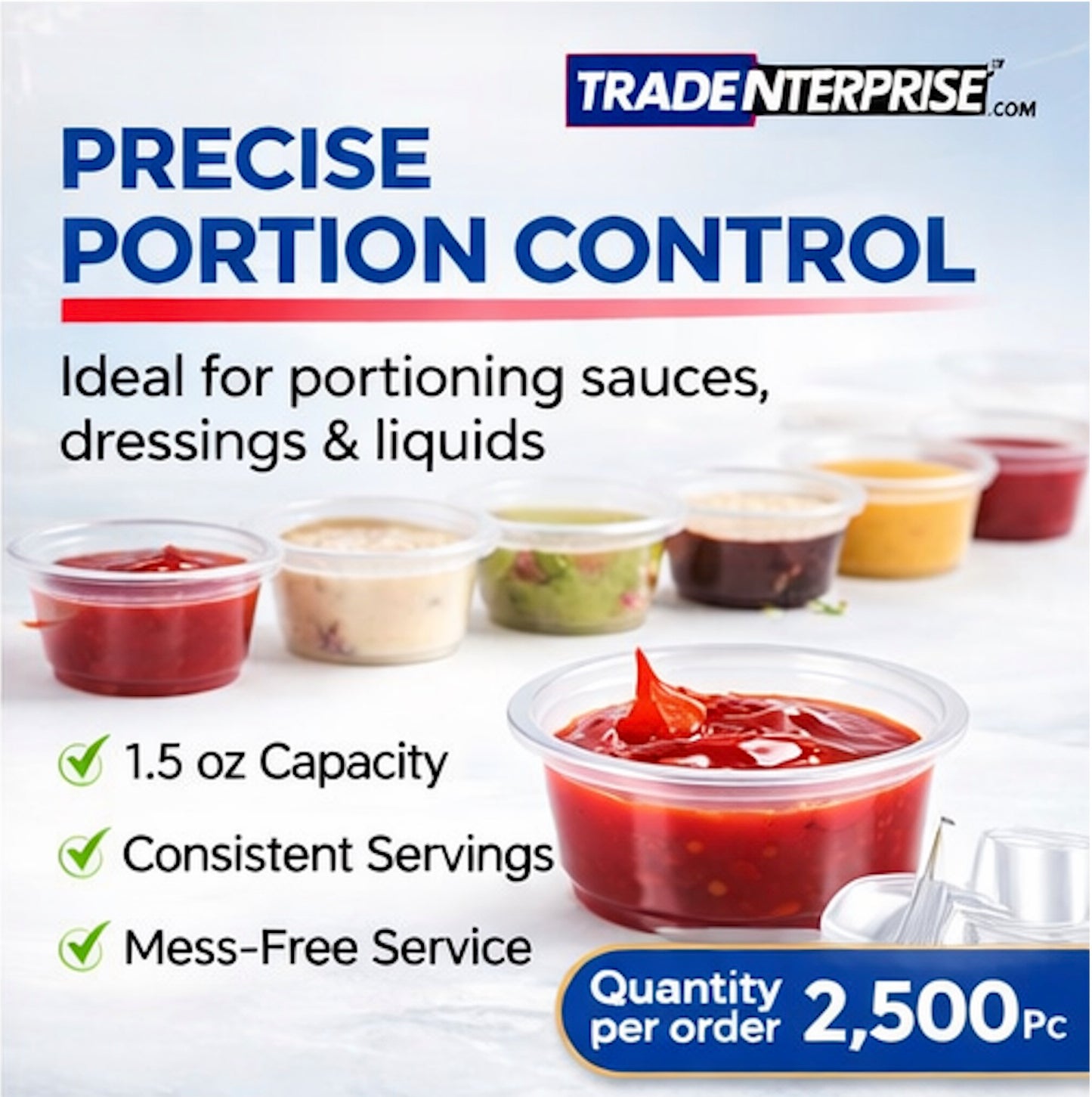 1.5 oz Portion Cups — Case of 2,500 | Lids Sold Separately