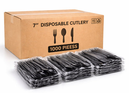 7-Inch Disposable Cutlery — Case of 1,000 | Choose: Knife, Fork, or Spoon