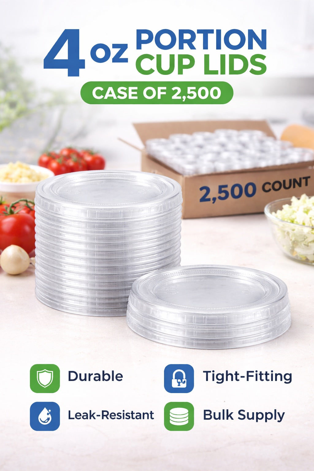 4 oz Portion Cup Lids — Case of 2,500