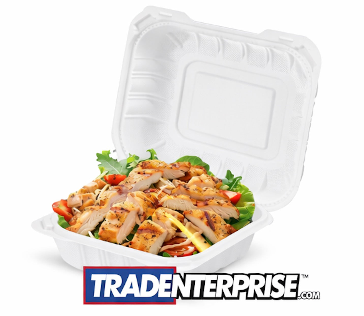 6x6 MFPP Clamshell Containers — Case of 250 | Microwave Safe