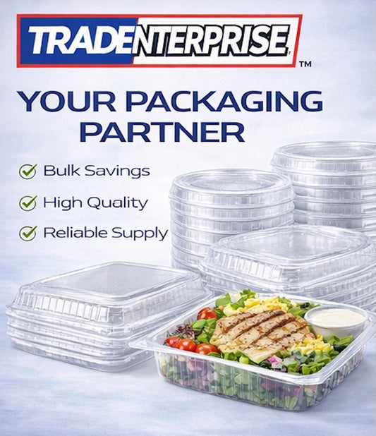8x8 Clear BOPS Clamshell Containers — Case of 250