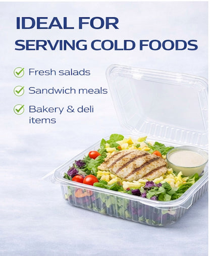 8x8 Clear BOPS Clamshell Containers — Case of 250