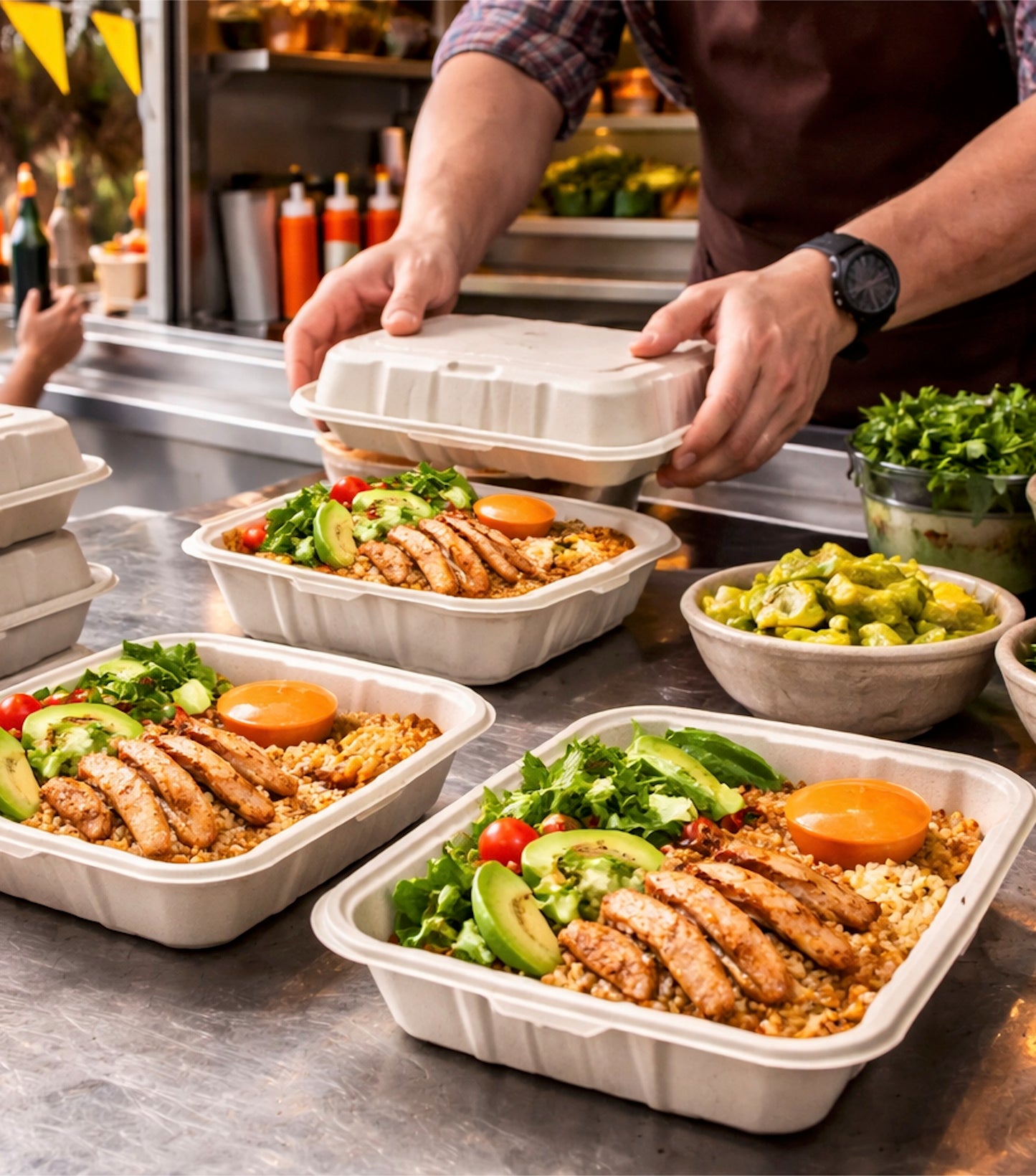 9x6 Single Compartment MFPP Clamshell Containers — Case of 200 | Microwave, Freezer Safe