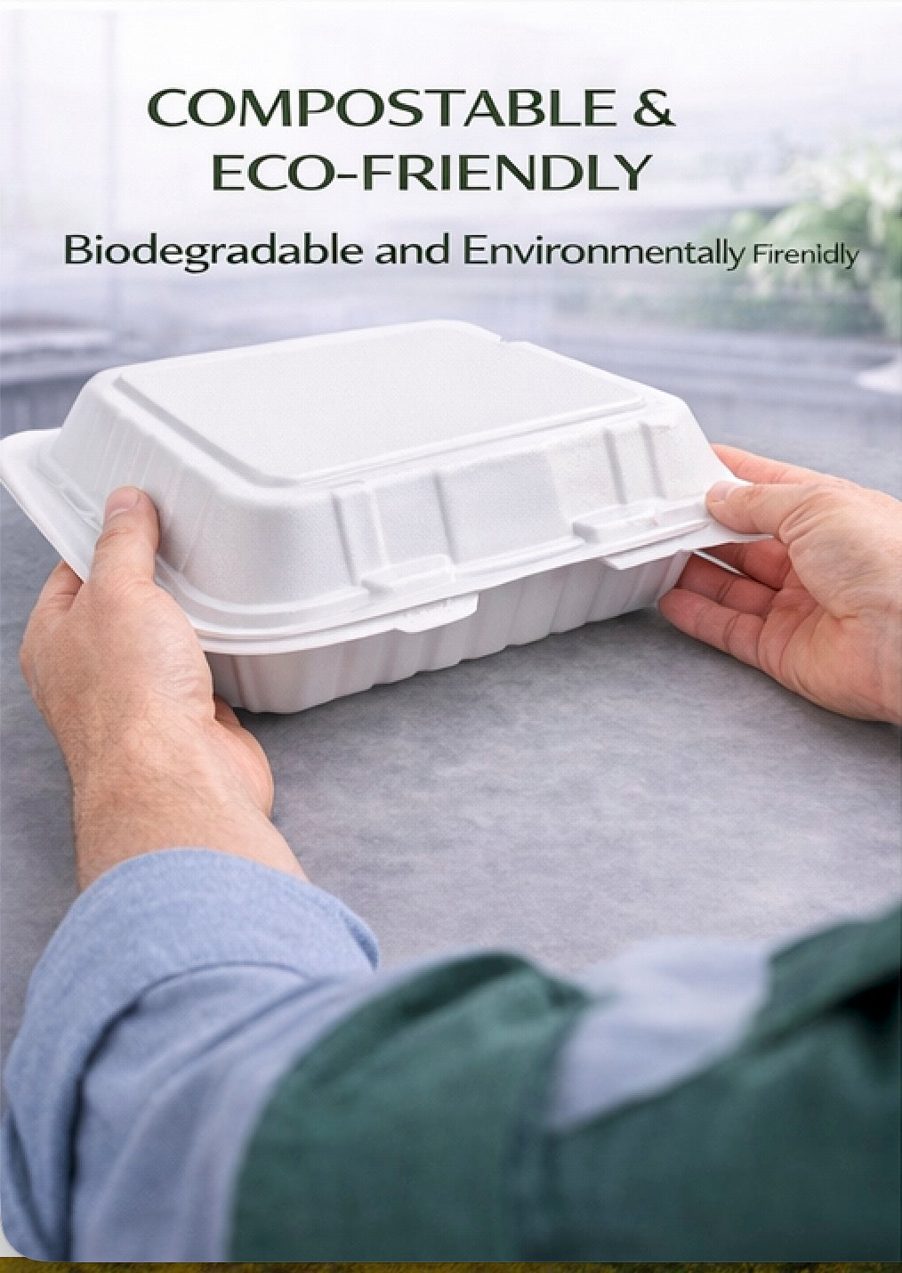 9x9 MFPP Clamshell Containers — Case of 150 | Microwave, Freezer Safe