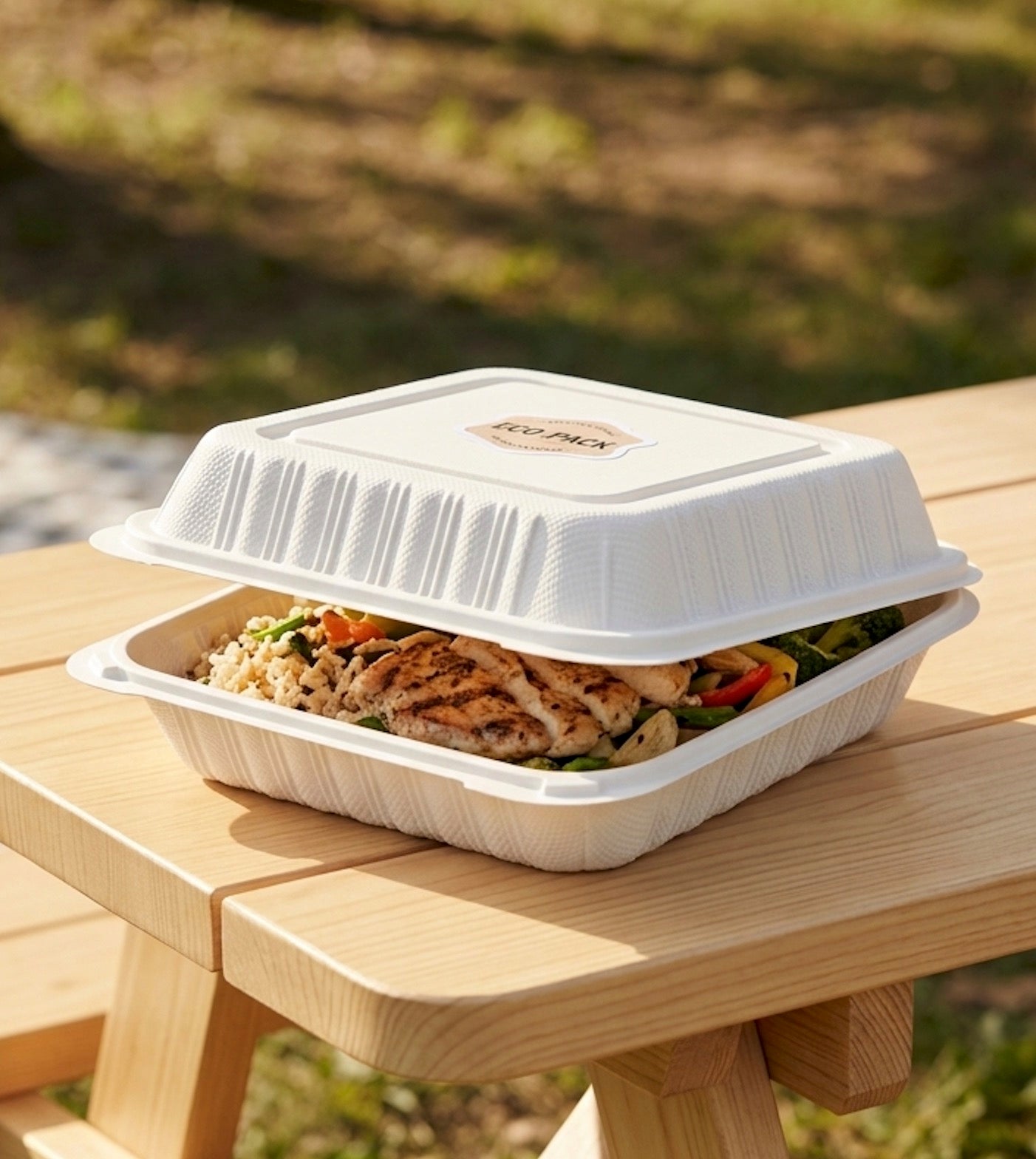 9x9 MFPP Clamshell Containers — Case of 150 | Microwave, Freezer Safe
