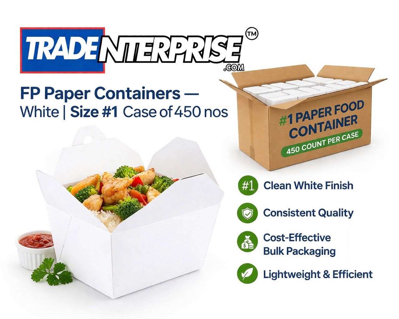 FP Paper Containers — White | Size #1 | Case of 450