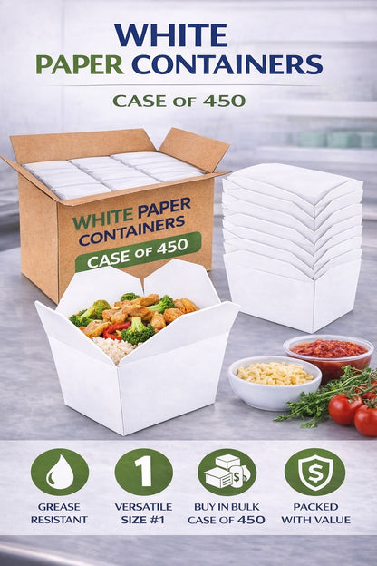 FP Paper Containers — White | Size #1 | Case of 450
