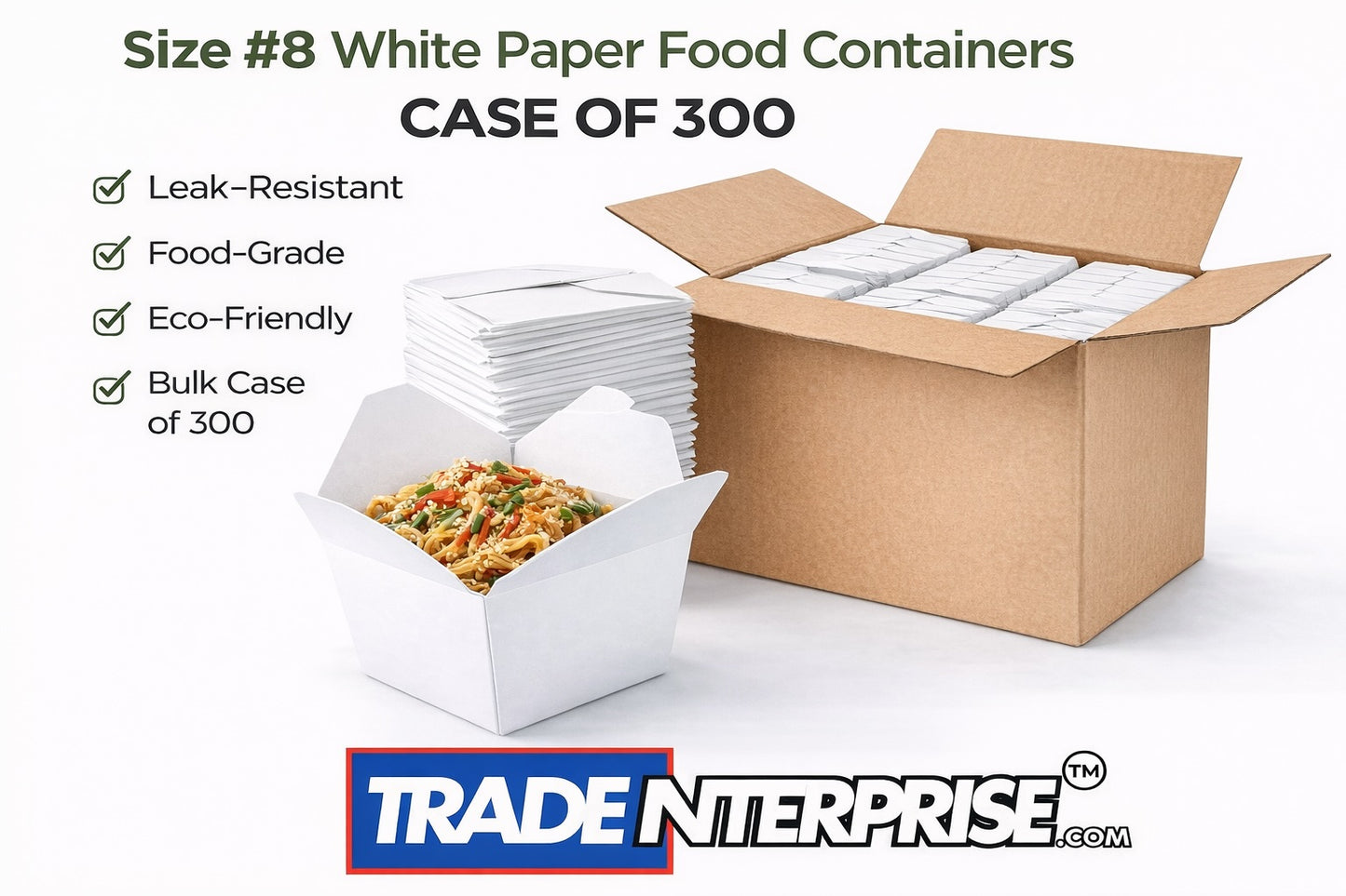 FP Paper Containers — White | Size #8 Case of 300