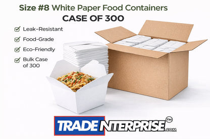 FP Paper Containers — White | Size #8 Case of 300