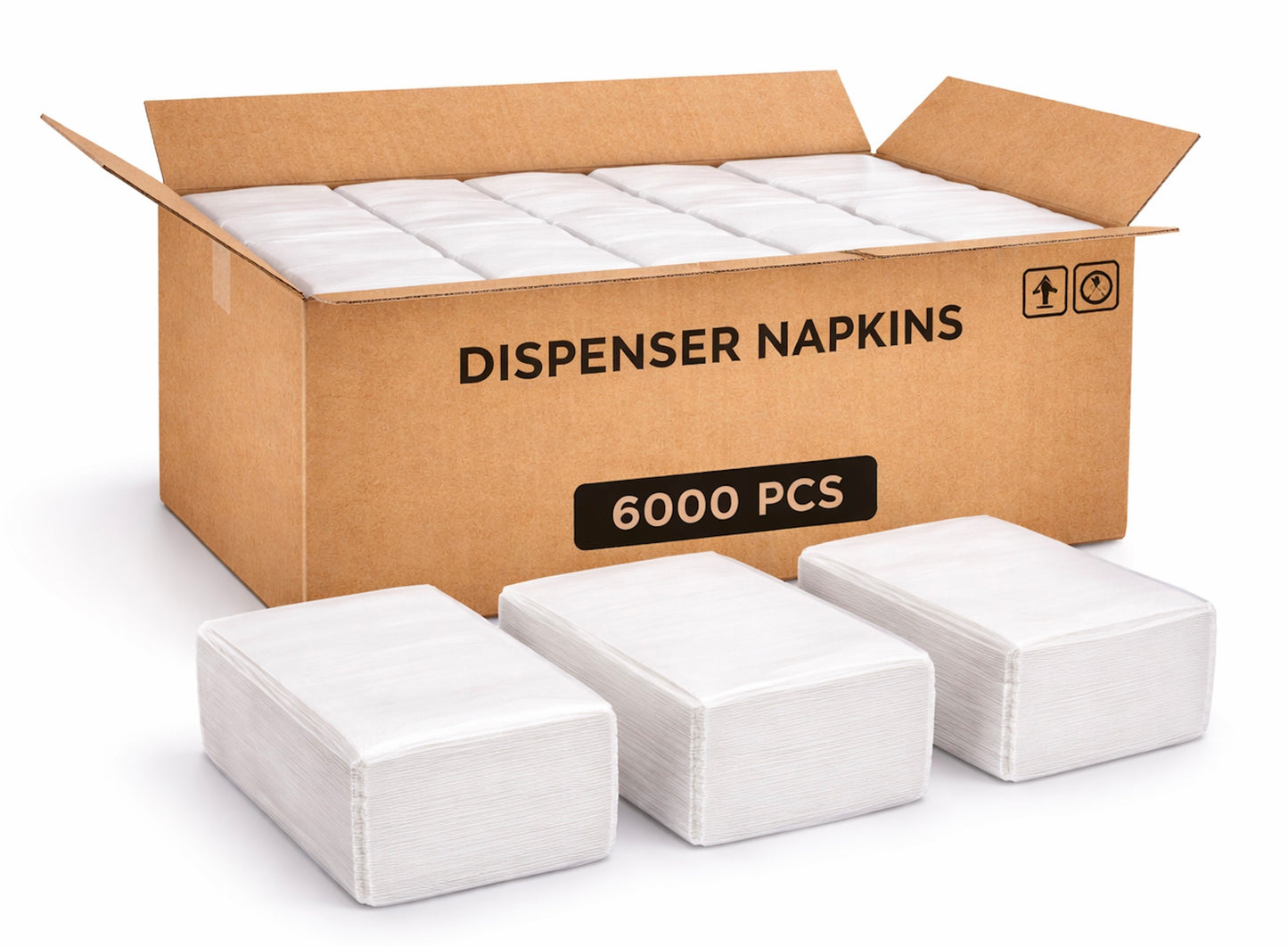 White Dispenser Napkins — Case of 6,000