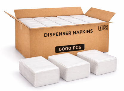 White Dispenser Napkins — Case of 6,000