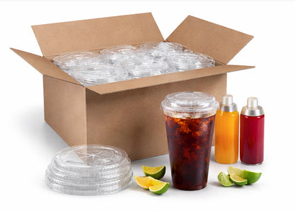90mm Flat Lids for 24 oz Drink Cups — Case of 1,000